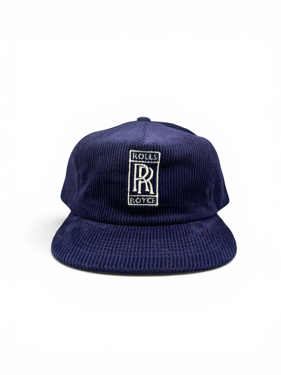 RR Monogram Corduroy Snapback Hat - Navy
