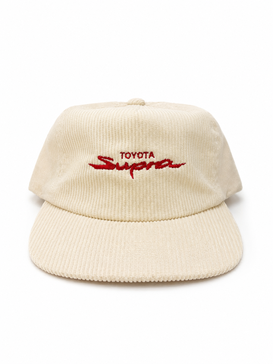 Motorsports Corduroy Strapback Hat – Cream