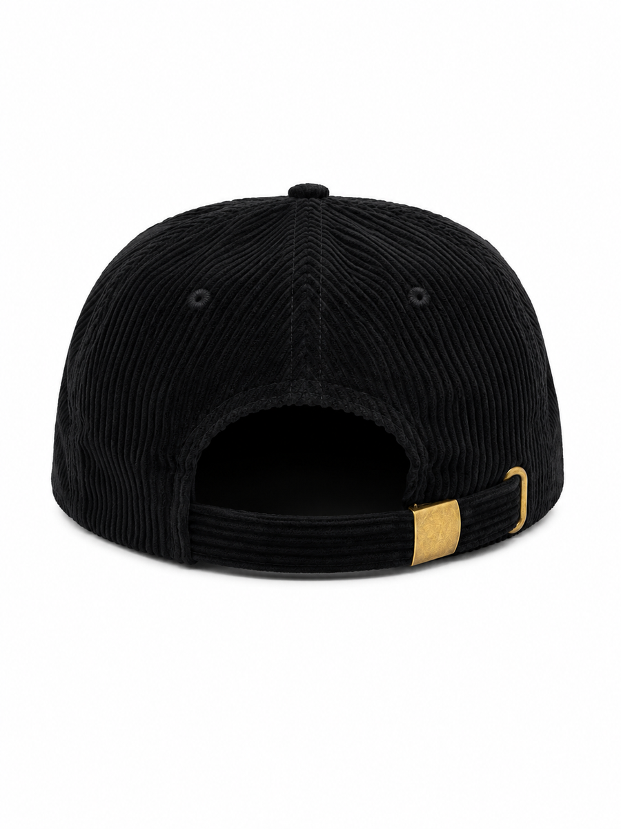 Motorsports Corduroy Strapback Hat – Black