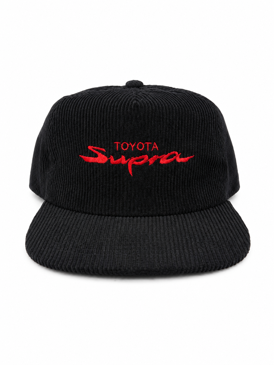Motorsports Corduroy Strapback Hat – Black