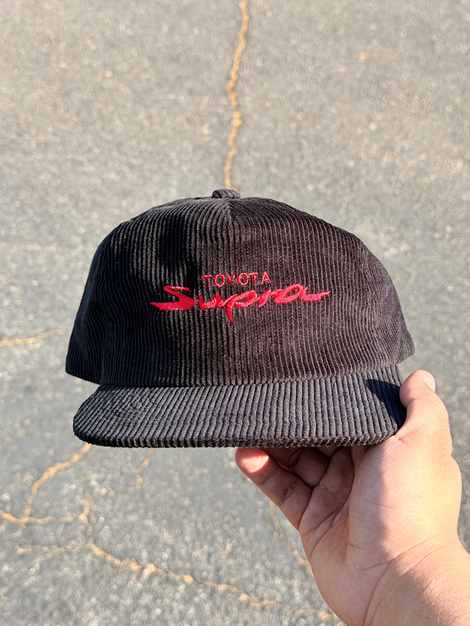 Motorsports Corduroy Strapback Hat – Black